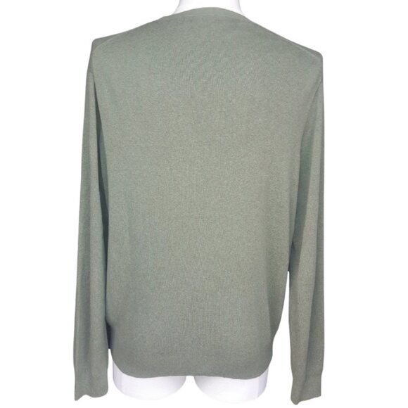 Polo Ralph Lauren SZ M Pima Cotton Sage Green Men's V-Neck Sweater | Blue Label - Picture 2 of 9